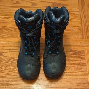 Columbia Kids' Black and Teal Snow Boots